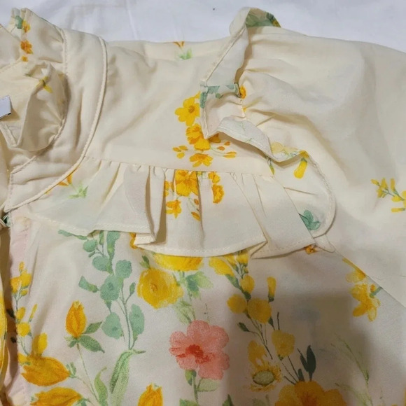 FATE Ombre Floral Split Neck Ruffle Blouse w/ Ties, Lined, Size Small, EUC! - Picture 11 of 15